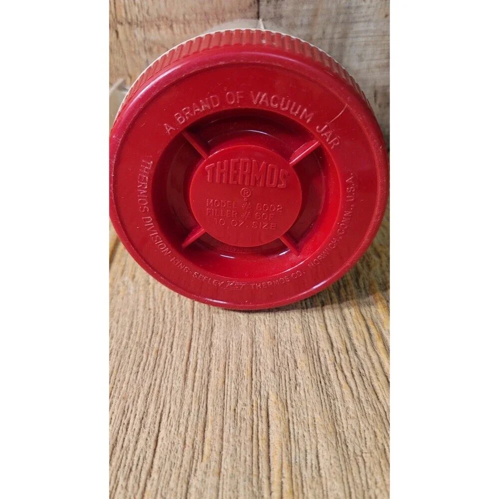 Vintage THERMOS Brand RED 10 Oz. Wide Mouth w/Handle King-Seeley Made in USA